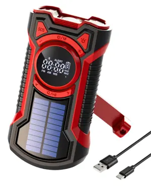 Noodradio met solar dynamo Bluetooth en powerbank