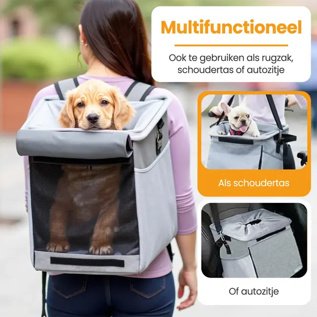 Pawesome 3-in-1 Fietsmand voor honden