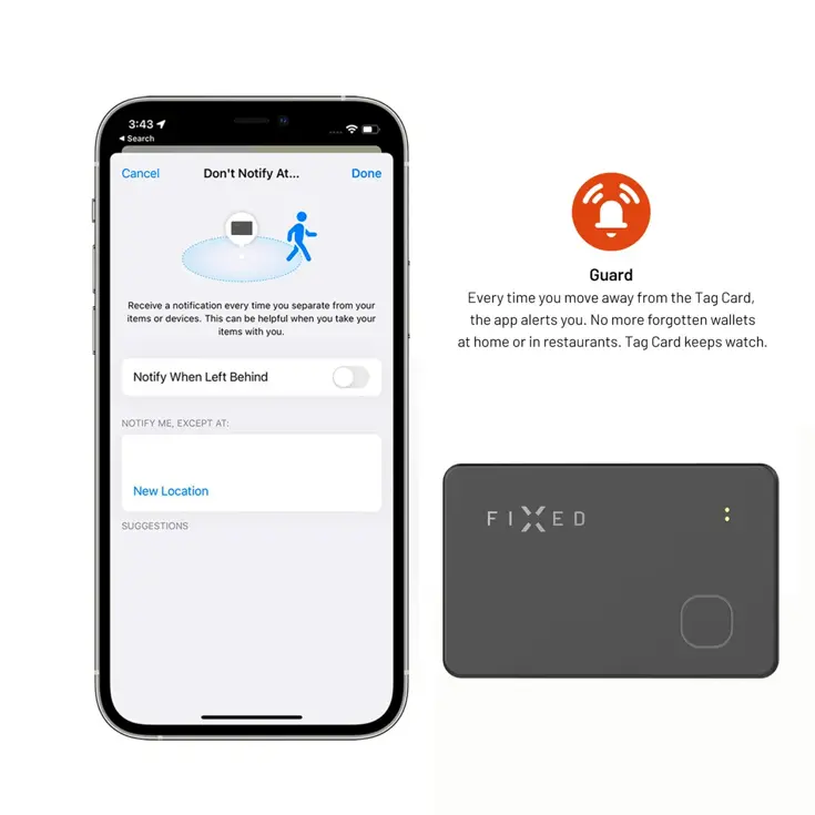 Fixed Tag Card - Bluetooth Tracker iOS