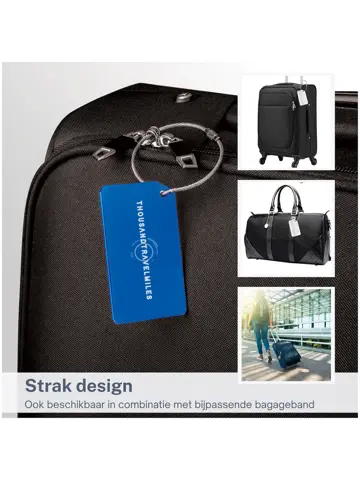 Kofferriem + 2 Bagagelabel – 3-delig – Zwart