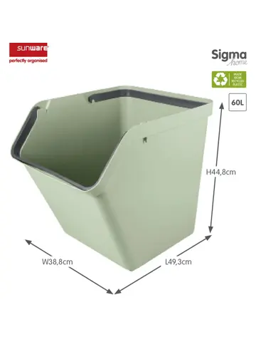 Sigma home - Prullenbak met deksel - 60L