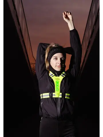 Led sportvest - oplaadbaar - Fluorgeel