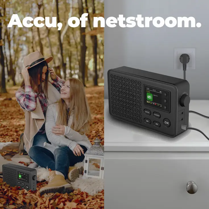 DAB+/FM Radio Wekker Oplaadbare accu