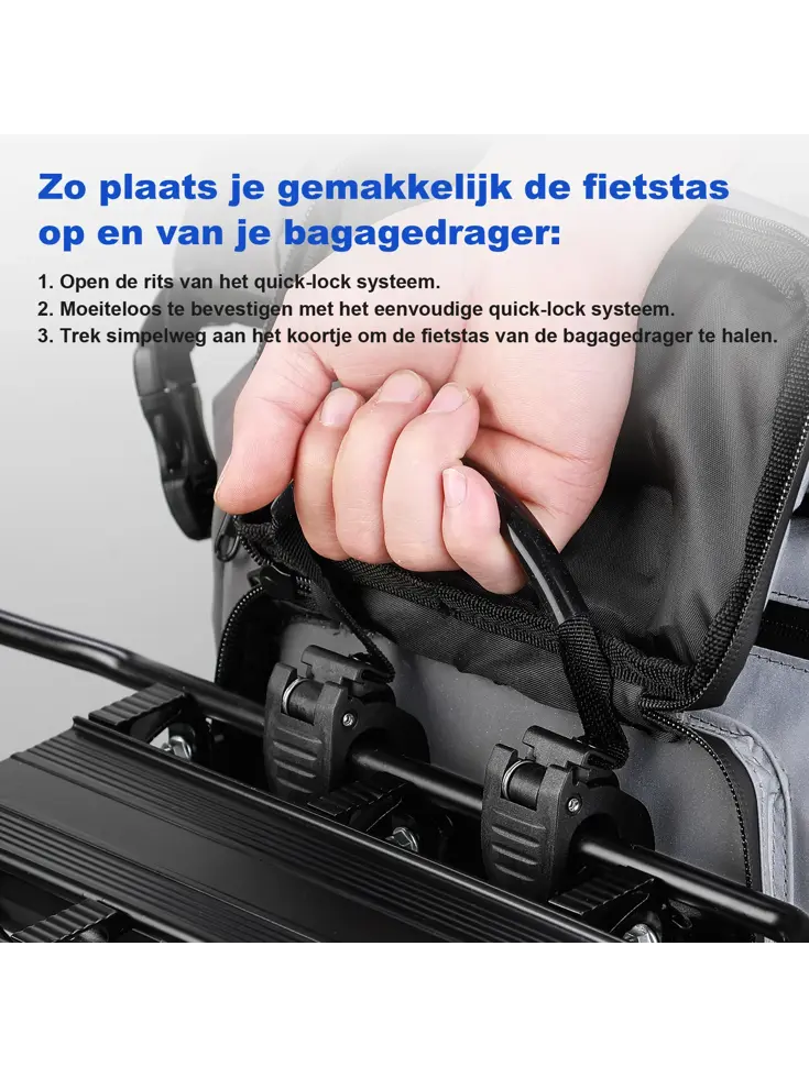 3-in-1 rolltop fietstassen 40-52L