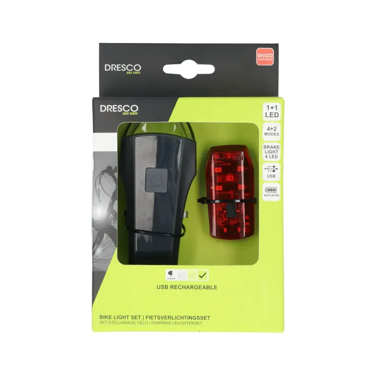 USB oplaadbare verlichtingsset 60 Lux met functies