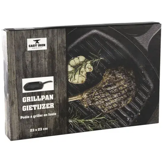 Grillpan - 23x23 cm- Gietijzer