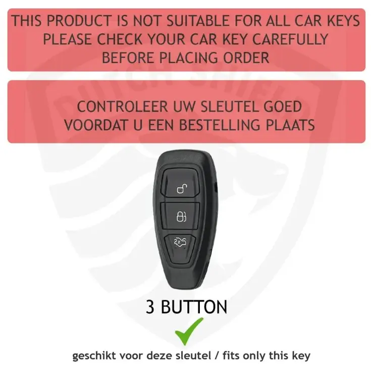 Metalen Sleutelhoesje voor Ford grijs K3