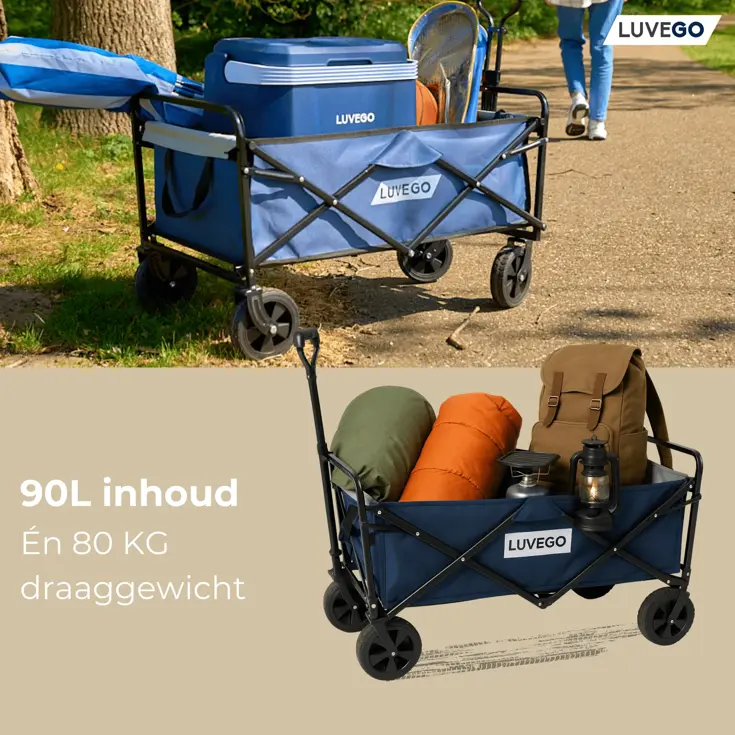 Luvego – Opvouwbare Bolderkar – 80 kg