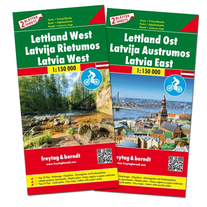 Wegenkaart Letland West en Oost set
