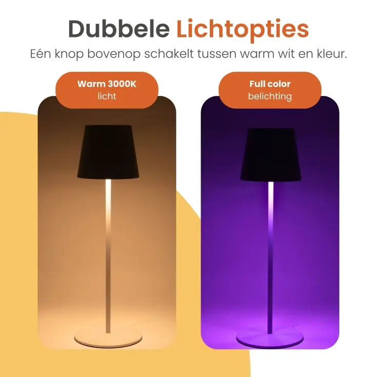 Chroma Tafellamp Oplaadbaar - 38cm - RGBW