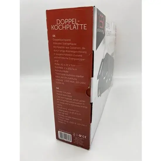 Dubbele elektrische kookplaat - 2000 watt
