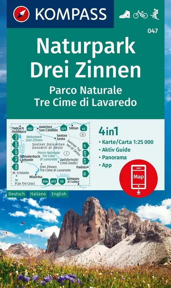 Wandelkaart WK047 NP Drei Zinnen - Tre Cime