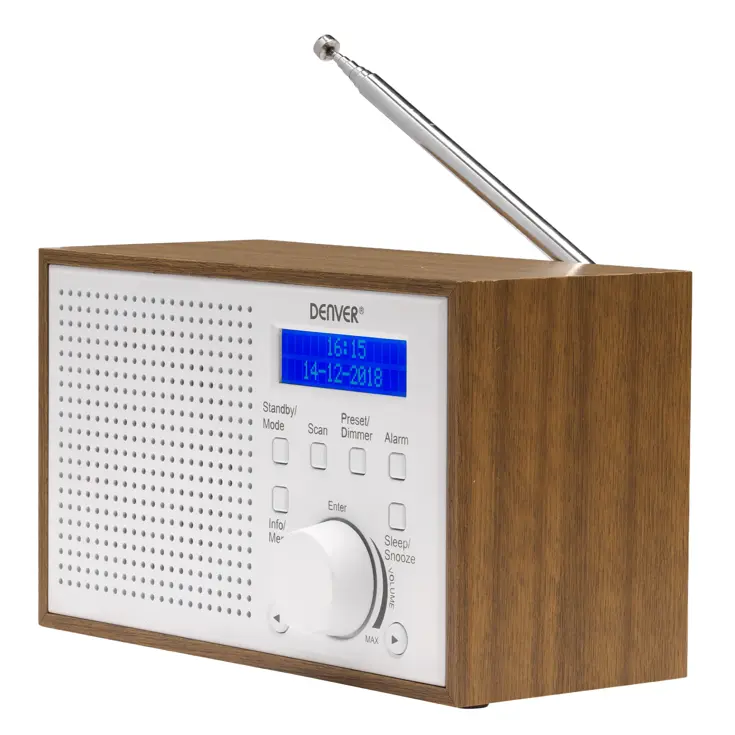 DAB+/FM Radio Wekker Datum & tijd weergave