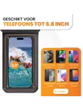 Waterdichte Telefoonhoesje 6.8" Zwart - Drijvend