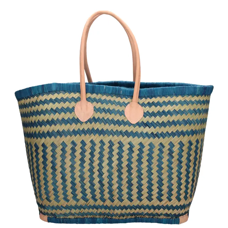 Bozaka- Rieten Mand - Strandtas - aansnoerkoord