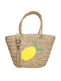 Sola - Rieten Mand - Strandtas - Citroen