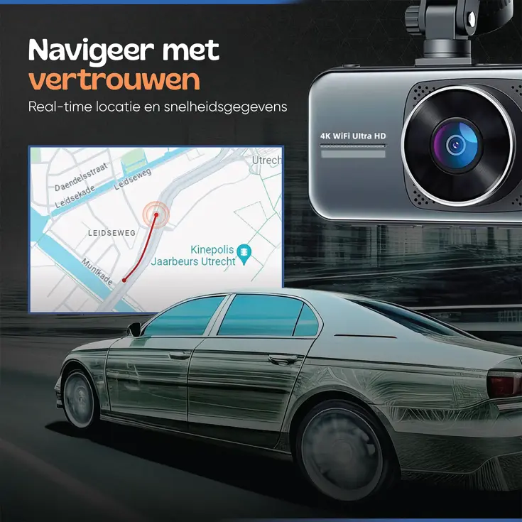 2CH Dashcam - WiFi GPS 4K 64GB - D1 Pro Dashcam