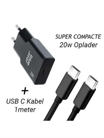 Ereader Oplader - GaN 20w + 1 Meter Type C Kabel