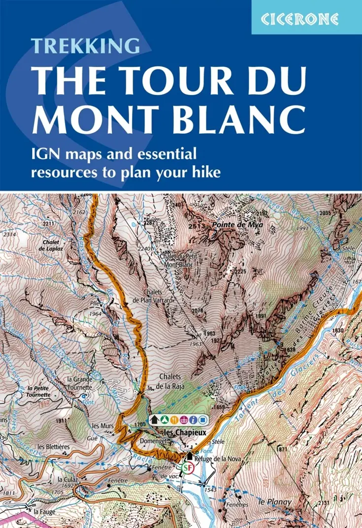 Kaartgids Booklet Tour du Mont Blanc Map