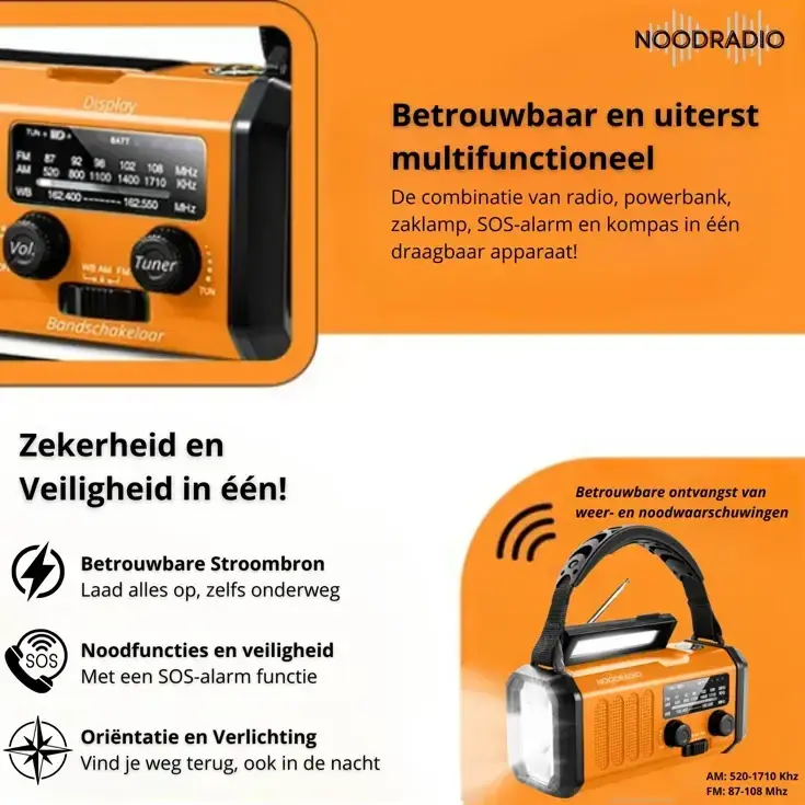 Noodradio 10.000mAh + Zaklamp