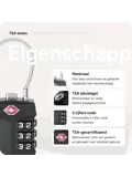 TSA slot met staalkabel voor bagage – 2 stuks