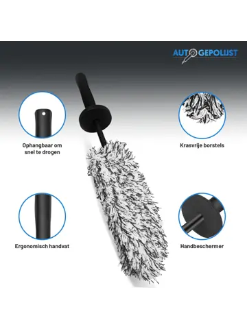 Velgenborstel + Banden Borstel - Slijtvaste Haren