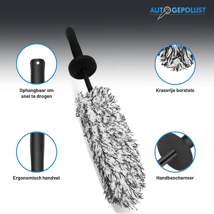 Velgenborstel + Banden Borstel - Slijtvaste Haren