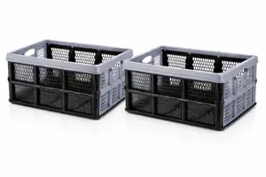 Vouwkrat 32L – Set van 2 Opvouwbare Opbergkratten