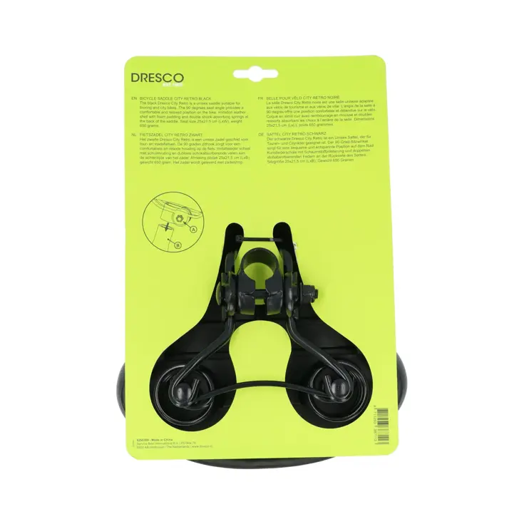 Zwart Unisex Fietszadel voor Tour- en Stadsfietsen