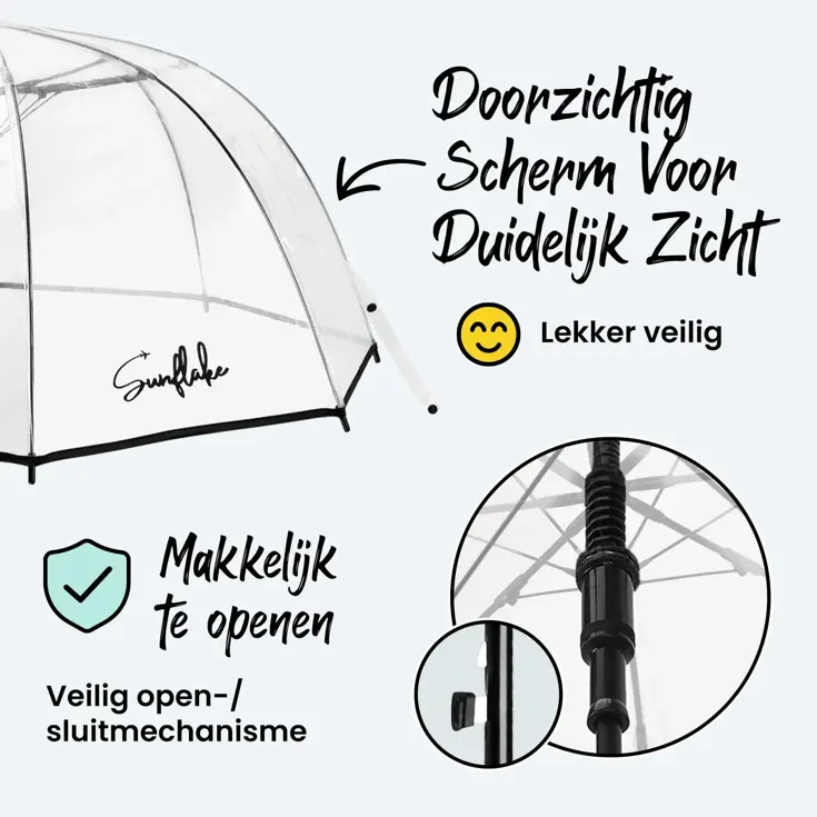 Doorzichtige Koepelparaplu