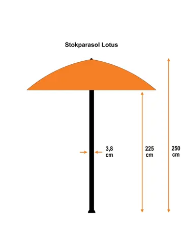 Lotus Ø300 Stokparasol Garden Impressions