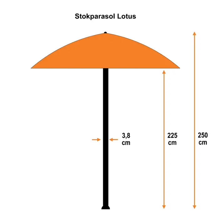 Lotus Ø300 Stokparasol Garden Impressions