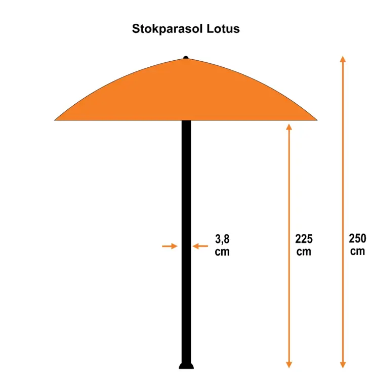 Lotus Ø300 Stokparasol Garden Impressions