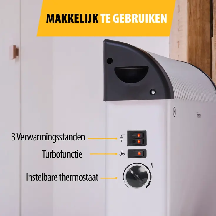 Convector Elektrische kachel - 3 Standen - 2000W