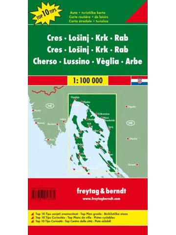 Wegenkaart Cres - LoSinj - Krk - Rab