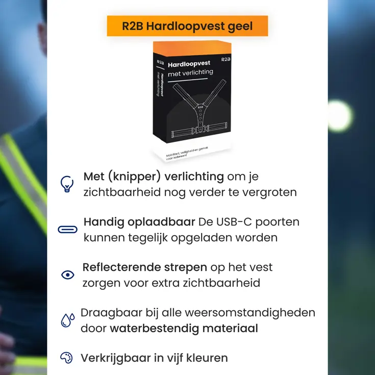 Hardloopvest met verlichting oplaadbaar