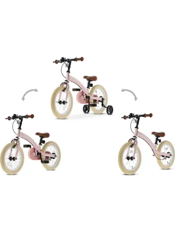 Luxe Kinderfiets 12 inch - 3 in 1 - Loopfiets