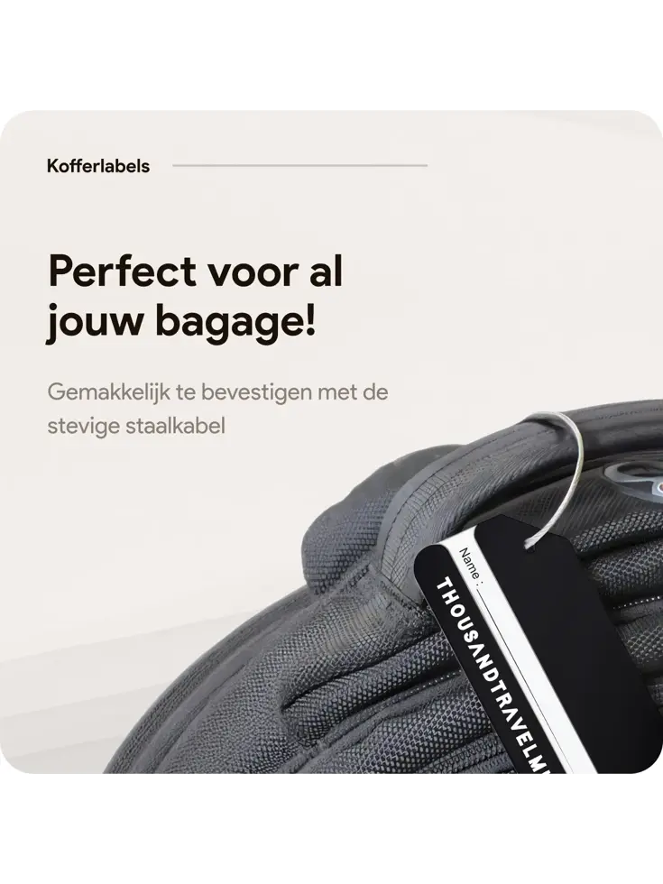 Aluminium Bagagelabel – 2 stuks – Zwart
