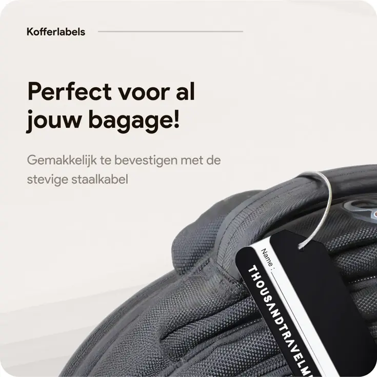 Aluminium Bagagelabel – 2 stuks – Zwart