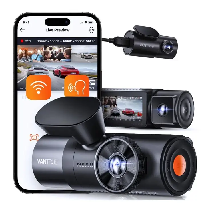 N4 Pro Triple 3CH 4K Wifi GPS dashcam