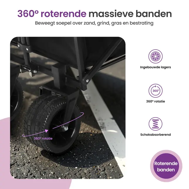 Bolderkar XXL - 150L - Opvouwbaar
