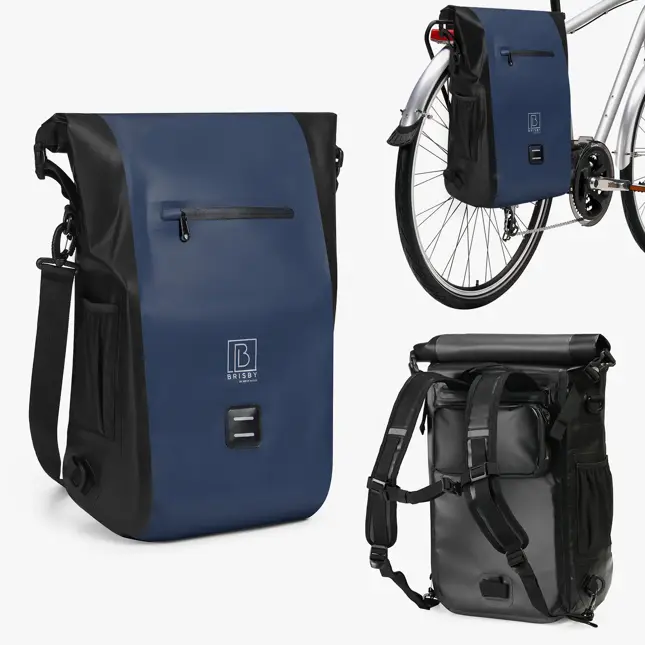 Brisby 40-52L 3-in-1 rolltop fietstassen