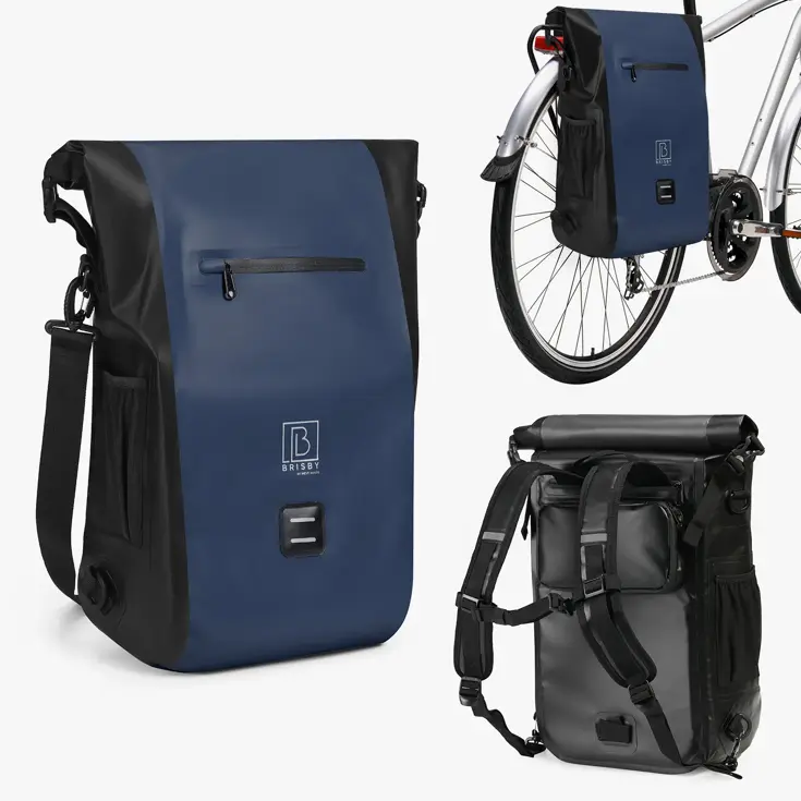 3-in-1 Waterdichte Rolltop Fietstas 20-26L