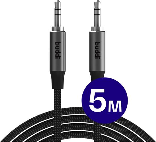 Flex 3.5mm Jack Aux Audio Kabel 5M Zwart
