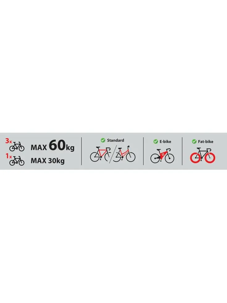 Fietsendrager trekhaak - 3 fietsen en opvouwbaar