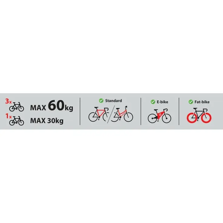 Fietsendrager trekhaak - 3 fietsen en opvouwbaar
