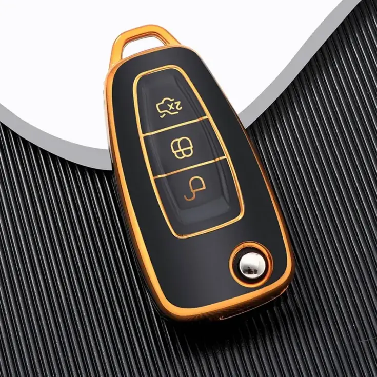 TPU Sleutelhoesje voor Ford goud E3