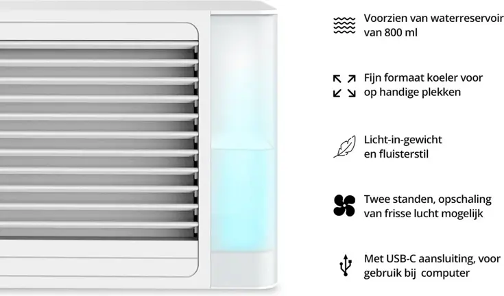 Mini Aircooler 800m - LED-verlichting