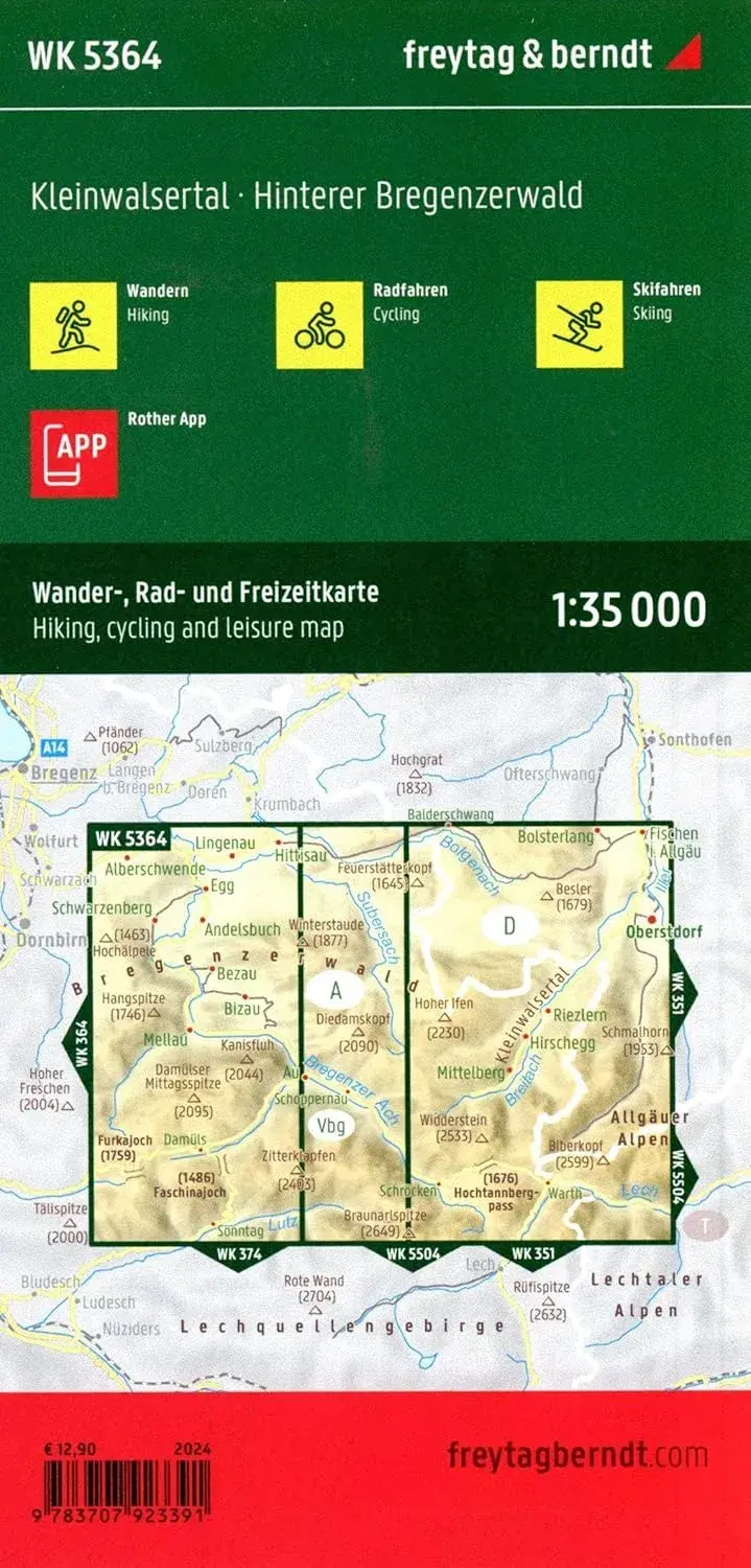 Wandelkaart WK5364 Hinterer Bregenzerwald