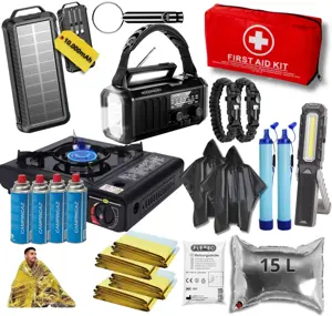 Noodpakket XXL-Noodradio, Kooktoestel & Powerbank